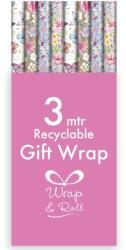  Eurowrap tek. csomagolópapír (70x300 cm) virágos, pillangós minták, 4-féle (5) (35588-GWC)