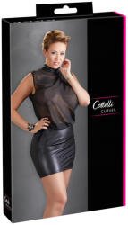 Cottelli Collection Plus Size - fényes chiffon ruha (fekete) (27159451071)