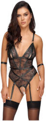 Cottelli Collection Bondage - nyitott body bilincsekkel (fekete) (26435021041)