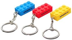  Építőkocka kulcstartók 3db kék+sárga+piros