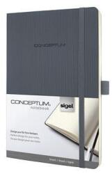 Sigel Jegyzetfüzet, exkluzív, A5, vonalas, 97 lap, puhafedeles, SIGEL "Conceptum", sötétszürke (SICO329)