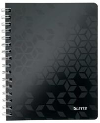 Leitz Spirálfüzet, A5, vonalas, 80 lap, LEITZ "Wow", fekete (E46390095) - fiorex