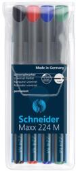 Schneider Alkoholos marker készlet, OHP, 1 mm, SCHNEIDER "Maxx 224 M", 4 különböző szín (TSC224V4) - fiorex