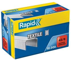 Rapid Tűzőkapocs, 43/8, horganyzott, textil, RAPID "Superstrong" - 1000db (E24872300)