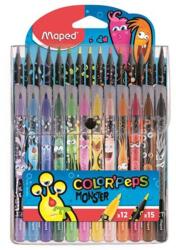 Maped Filctoll és színes ceruza készlet, MAPED "Color`Peps Monster" 12+15 különböző szín (IMA984718) - fiorex