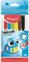 Maped Filctoll készlet, 2 mm, kimosható, MAPED "Color`Peps Ocean", 6 különböző szín (IMA845723) - fiorex