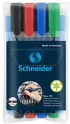 Schneider Alkoholos marker készlet, 1-3 mm, kúpos, SCHNEIDER "Maxx 130", 4 különböző szín (TSC130V4)