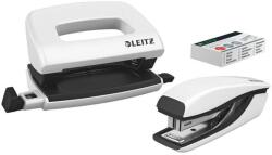 Leitz Tűzőgép és lyukasztó szett, 10 lap, fém, LEITZ "Wow Mini", fehér (E55612001) - fiorex