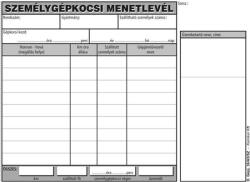 Victoria Paper Nyomtatvány, menetlevél, személygépkocsi, 100 lap, A5, fekvő, VICTORIA PAPER, "D. GÉPJ. 36. " - 10 tömb (NVDGEPJ36A5) - fiorex