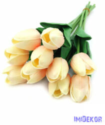  Tulipán gumis 10 szálas real touch köteg 33cm - Barack