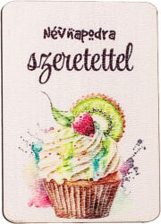 4db. "névnapodra szeretettel" feliratos dekor fa tábla 7 x 5cm (GV04-17)