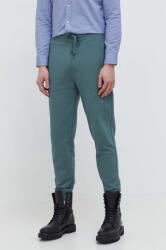 HUGO BOSS pamut melegítőnadrág zöld, sima - zöld XL - answear - 24 990 Ft