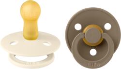 BIBS - Set 2 suzete Colour Latex, tetina rotunda, 6 luni +-Ivory/Dark Oak