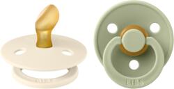 BIBS - Set 2 suzete Colour Latex, tetina anatomica, 0 luni +-Ivory/Sage