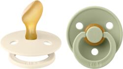 BIBS - Set 2 suzete Colour Latex, tetina anatomica, 6 luni +-Ivory/Sage