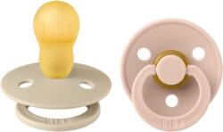 BIBS - Set 2 suzete Colour Latex, tetina rotunda, 18 luni +-Vanilla/Blush