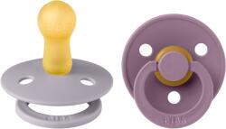 BIBS - Set 2 suzete Colour Latex, tetina rotunda, 6 luni +-Fossil Grey/Mauve