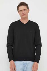 HUGO BOSS gyapjú pulóver könnyű, férfi, fekete - fekete M - answear - 32 990 Ft