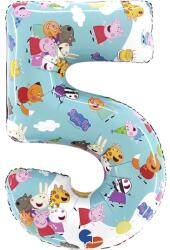 BP Balon din folie pentru aniversare, cifra 5 - Peppa Pig 66 cm