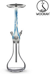 WOOKAH Narghilea WOOKAH din lemn, model Arctic Blue, Vas transparent (wk44)