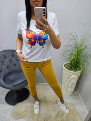 Norafashion Csinos színes pillangó mintás póló (2) (314501)