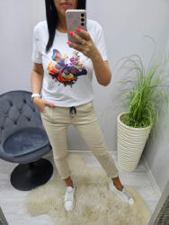 Norafashion Csinos pillangó és virágmintás mintás póló (104672)