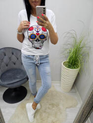 Norafashion Csinos színes koponya mintás felső (783717)