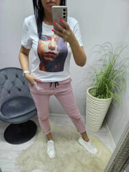 Norafashion Trendi vagány mintás női póló (1) (898578)