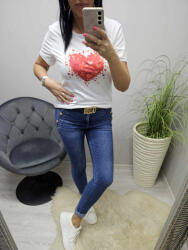 Norafashion Csinos szívmintás női póló (7) (299735)