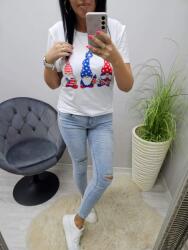 Norafashion Csinos lezser fazonú manó mintás női póló (801238)