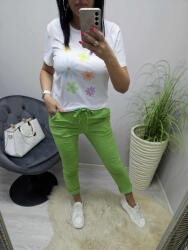 Norafashion Csinos virágmintás női póló (04) (964938)