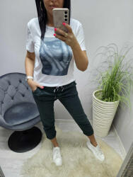 Norafashion Trendi vagány mintás női póló (4) (191207)