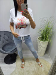Norafashion Csinos virágos autó mintás női póló (475001)
