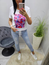 Norafashion Csinos szíves cukorka mintás póló (165880)