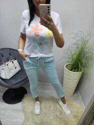 Norafashion Csinos virágmintás női póló (03) (175615)