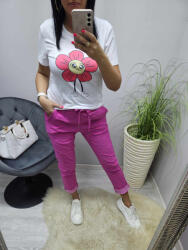 Norafashion Csinos virágmintás női póló (02) (774114)