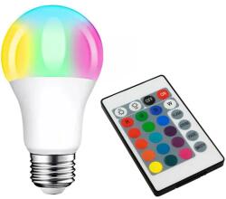Rgb led izzó távirányítóval e27 10w 16 szín (ZD7C)