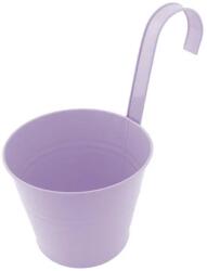 UV-álló fém balkon kaspó, 16 cm, lila (AG691J)