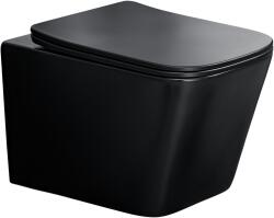 Comad Wall Hung Toilet wc csésze lassú záródású ülőkével függesztett perem nélkül fekete matt WALL HUNG TOILET BLACK (E-1060A) (WALLHUNGTOILETBLACKE1060A)