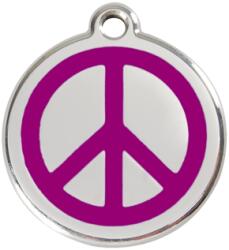 Red Dingo Rozsdamentes békejel mintás acél biléta lila