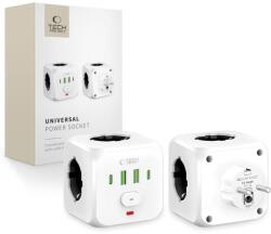Tech-Protect Pcl3x4 hálózati elosztó 2 USB & 2 Type-c & 3 aljzat fehér