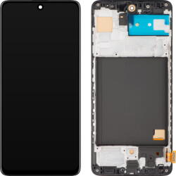 MP Piese si componente Display cu Touchscreen MP compatibil cu Samsung Galaxy A51 A515, cu Rama, Negru (dis/mp/sga515/cu/ne) - vexio
