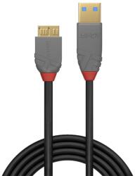 Lindy Кабел Lindy Anthra Line, от USB Type-A 3.0 (м) към USB Micro-B 3.0 (м), 1.0 м, черен (LNY-36766)