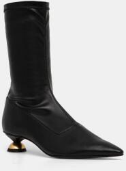 Vanda Novak botine Elisa femei, culoarea negru, cu toc drept 9BYH-OBD4RC_99X (Elisa.Deep.Black)