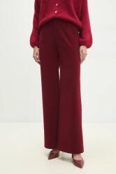 Answear Lab pantaloni femei, culoarea bordo, drept, high waist BBYA-SPD007_83X (36011NP.fos)