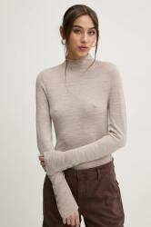 Abercrombie & Fitch pulover de lana femei, culoarea bej, light, cu turtleneck, KI150-4348 9BYH-SWD1MG_80X (KI150.4348.410)