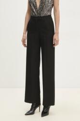 Answear Lab pantaloni din lână culoarea negru, drept, high waist BMYH-SPD047_99X (P968.hms)