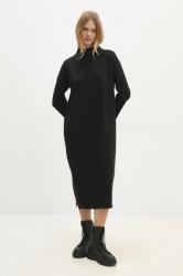 ANSWEAR rochie din lana culoarea negru, midi, oversize BBYA-SUD03N_99X (dr1.tos)