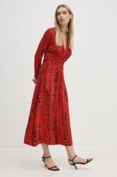 Diane Von Furstenberg rochie culoarea rosu, midi, evazată, DVFDW3S019 9BYH-SUD1PP_33X (DVFDW3S019)