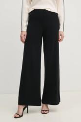 Sisley pantaloni femei, culoarea negru, lat, medium waist, 122NMF00D 9BYH-SPD199_99X (122NMF00D)